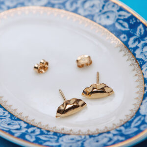 Pierogi earrings gold