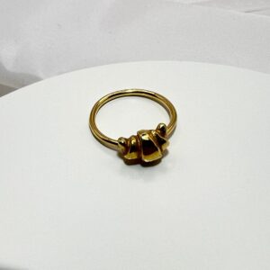 Rogal Świętomarciński pierścionek mały mosiądz pozłacany