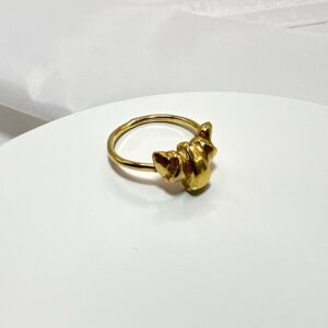 Rogal Świętomarciński pierścionek duży mosiądz pozłacany